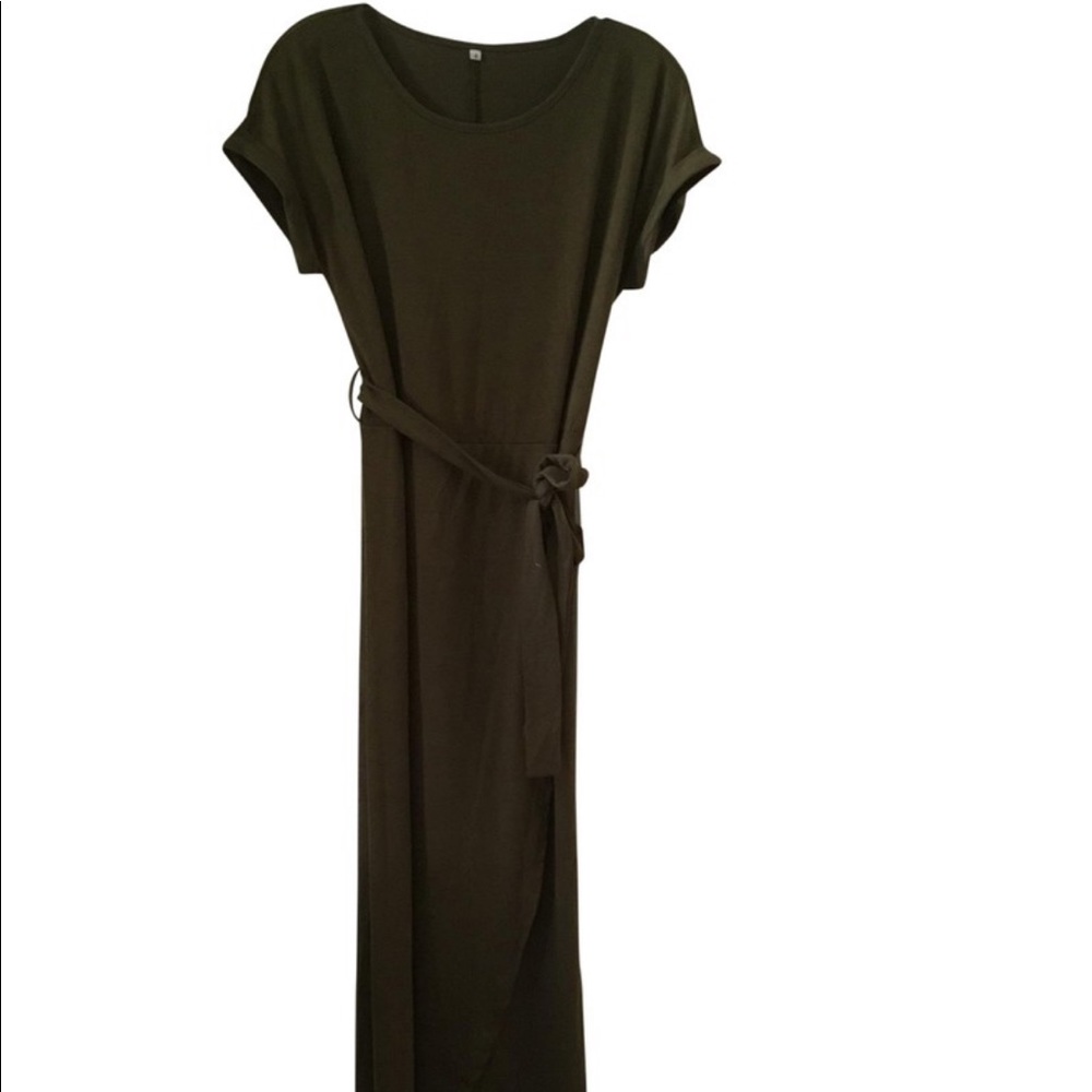 Faux Wrap Dress Green or Black